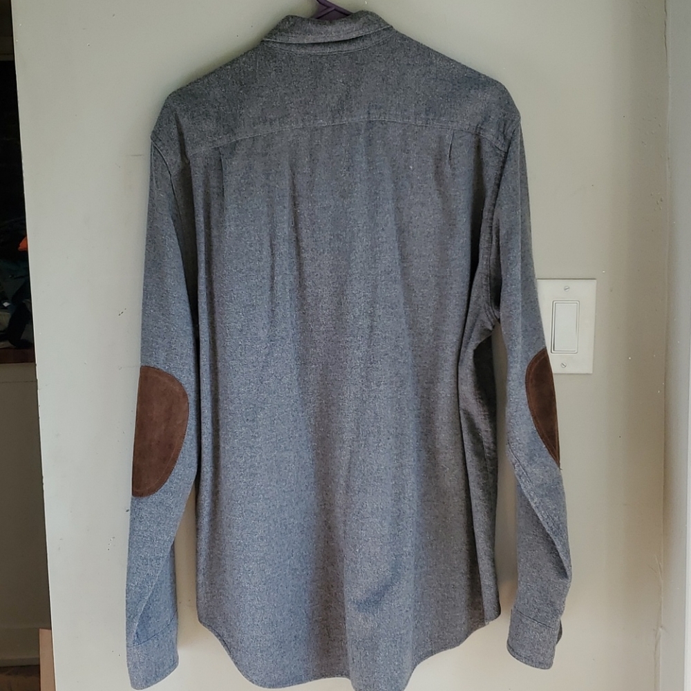 J Crew Wool Blend Elbow Patch Button Down Large - image 5